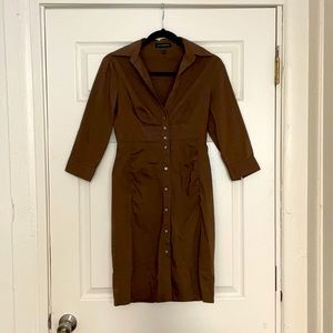 Express Design Studio brown button-up dress